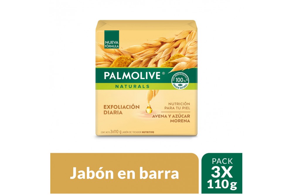 Jabón En Barra Palmolive Naturals Exfoliación Diaria 3 Unds