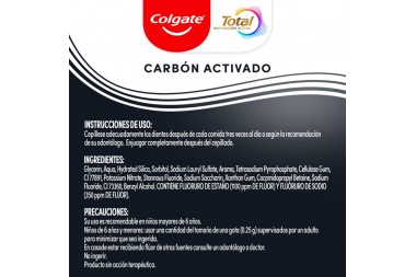 Crema Dental Colgate Total Prevención Activa Carbón Activado 75 Ml