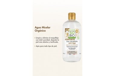 Agua Micelar Sobio Etic Con Aceite de Argán Orgánico 500 Ml