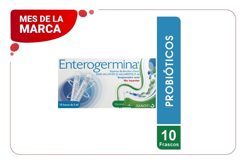 Enterogermina Suspensión Oral Caja Con 10 Frascos De 5 Ml