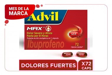 Advil Max 72 Capsulas Líquidas