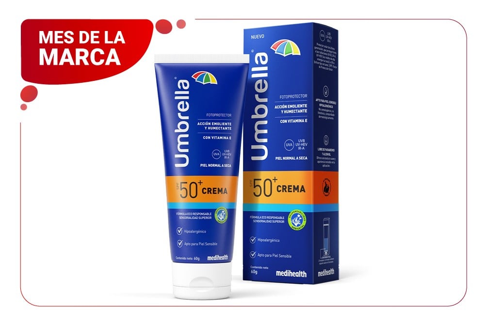 Bloqueador Solar En Crema Umbrella Spf 50 Con 60 G