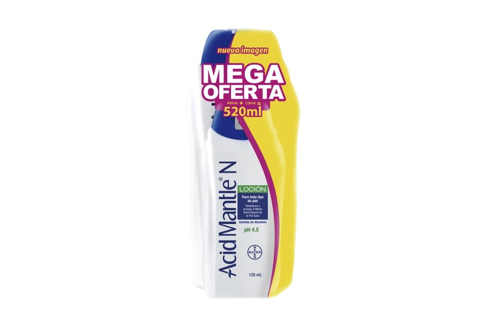 Oferta Loción Acid-Mantle N PH 4.5 Para Todo Tipo De Piel 400 Ml + 120 Ml
