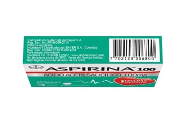 Aspirina 100 Mg Caja Con 28 Tabletas