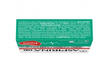 Aspirina 100 Mg Caja Con 140 Tabletas