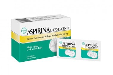 Aspirina Efervescente 500 Mg Caja Con 12 Tabletas