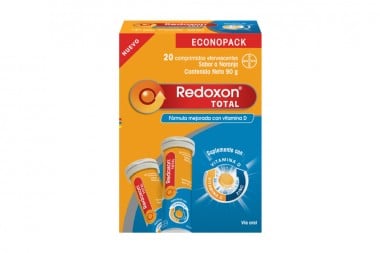 Redoxon Total Sabor Naranja 20 Tabletas Efervescentes