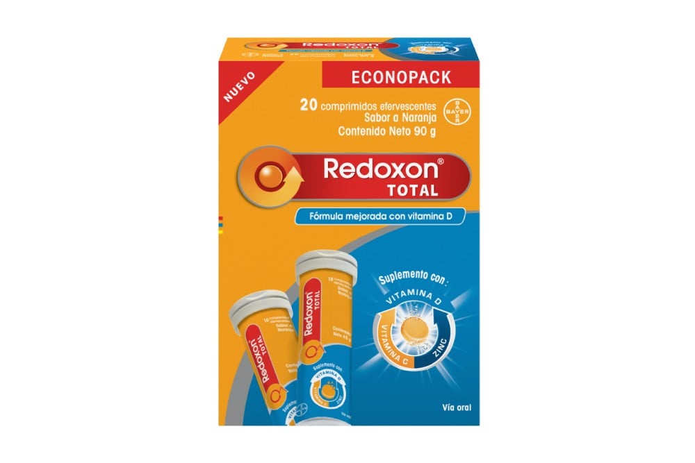 Redoxon Total Sabor Naranja 20 Tabletas Efervescentes