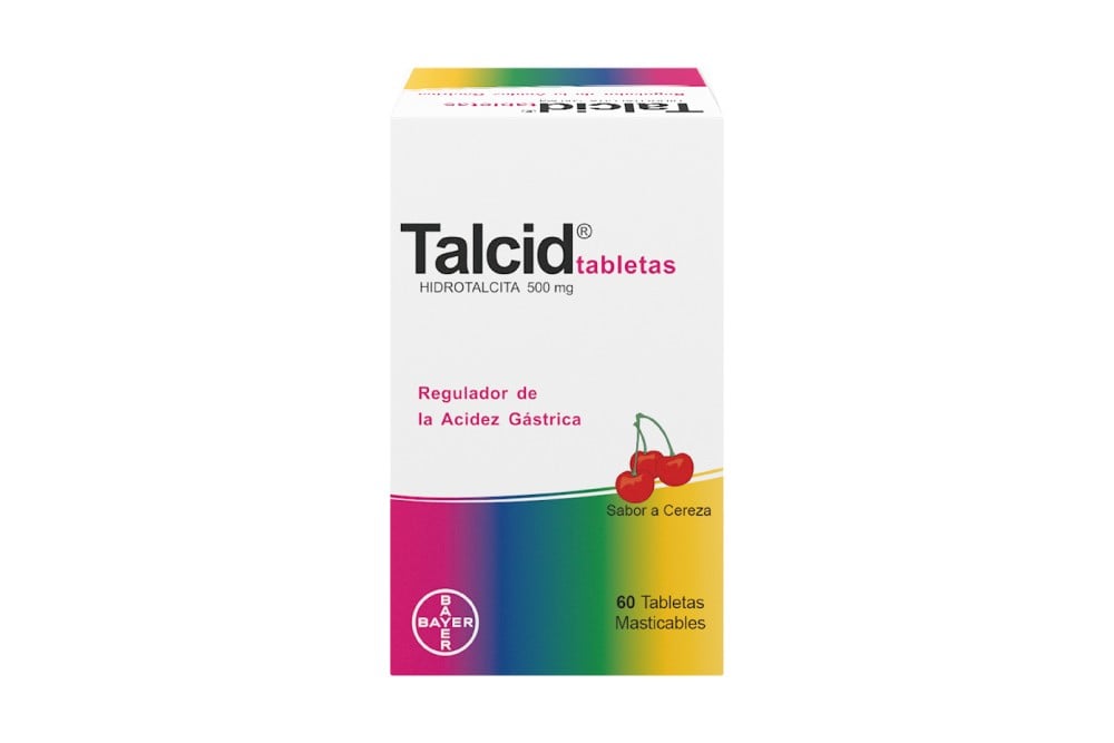 Talcid 500 Mg Sabor A Cereza 60 Tabletas Masticables