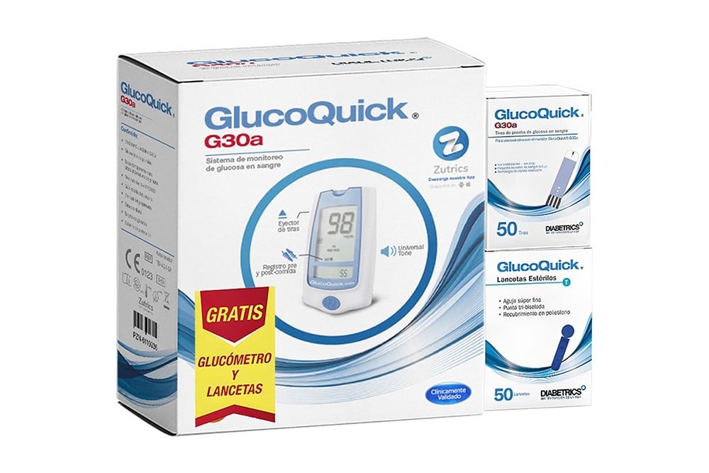 Glucómetro Glucoquick G30A Caja Con 1 Unidad + 50 Lancetas
