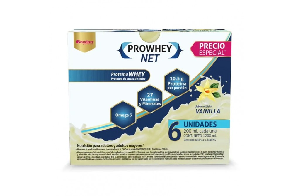 Prowhey Net Sabor Vainilla 6 Unds de 200 Ml C/U