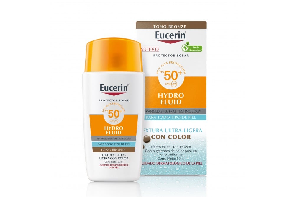 Protector Solar Eucerin Hydro Fluid Fps 50 Facial Tono Bronze 50 Ml