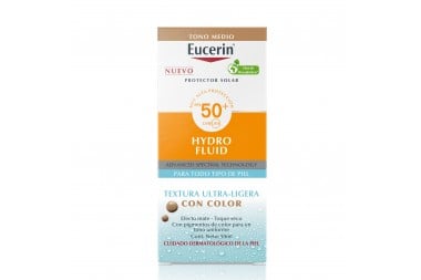 Protector Solar Eucerin Hydro Fluid Facial Fps 50 Tono Medio 50 Ml
