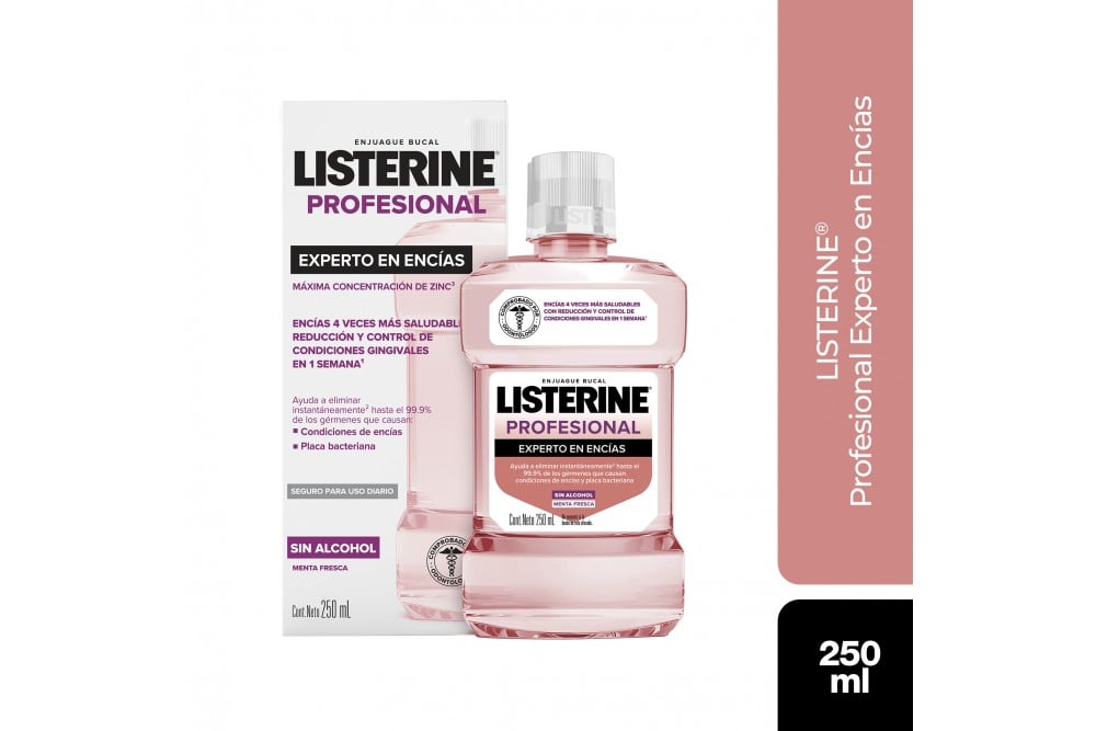 Enjuague Bucal Listerine Profesional Experto en Encías 250 Ml