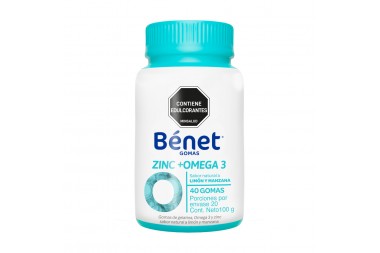 Gomas Bénet Zinc + Omega 3 Sabor A Limón Y Manzana 100 G