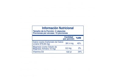 Suplemento Dietario Bénet Calcio Magnesio y Vitamina D3 30 Cápsulas