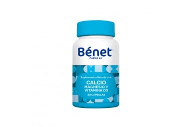 Suplemento Dietario Bénet Calcio Magnesio y Vitamina D3 30 Cápsulas