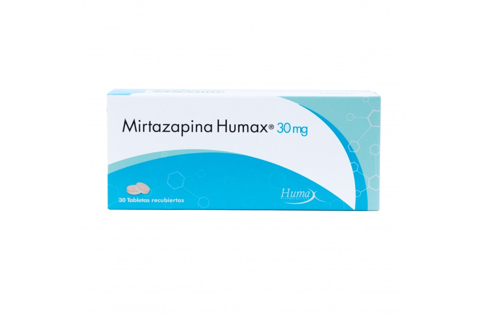 Mirtazapina Humax 30 Mg 30 Tabletas Recubiertas
