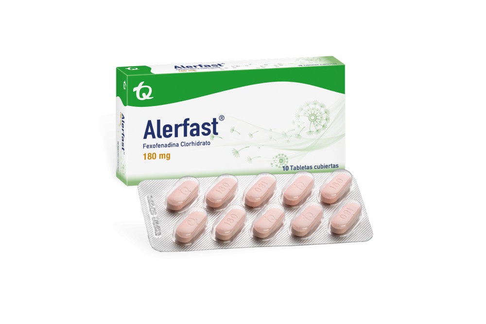 Alerfast Fexofenadina Clorhidrato180 Mg 10 Tabletas Cubiertas