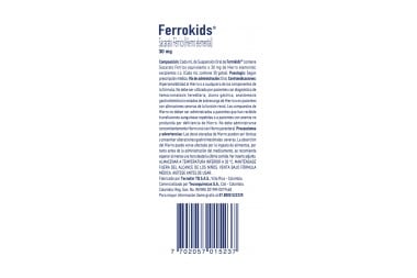 Ferrokids Sacarato Férrico 30 Mg En gotas 30 Ml