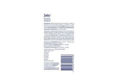 Zelix Nitazoxanida 100Mg/5Ml Pediátrico Sabor Frambuesa 60 Ml
