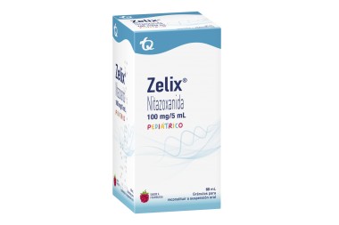 Zelix Nitazoxanida 100Mg/5Ml Pediátrico Sabor Frambuesa 60 Ml