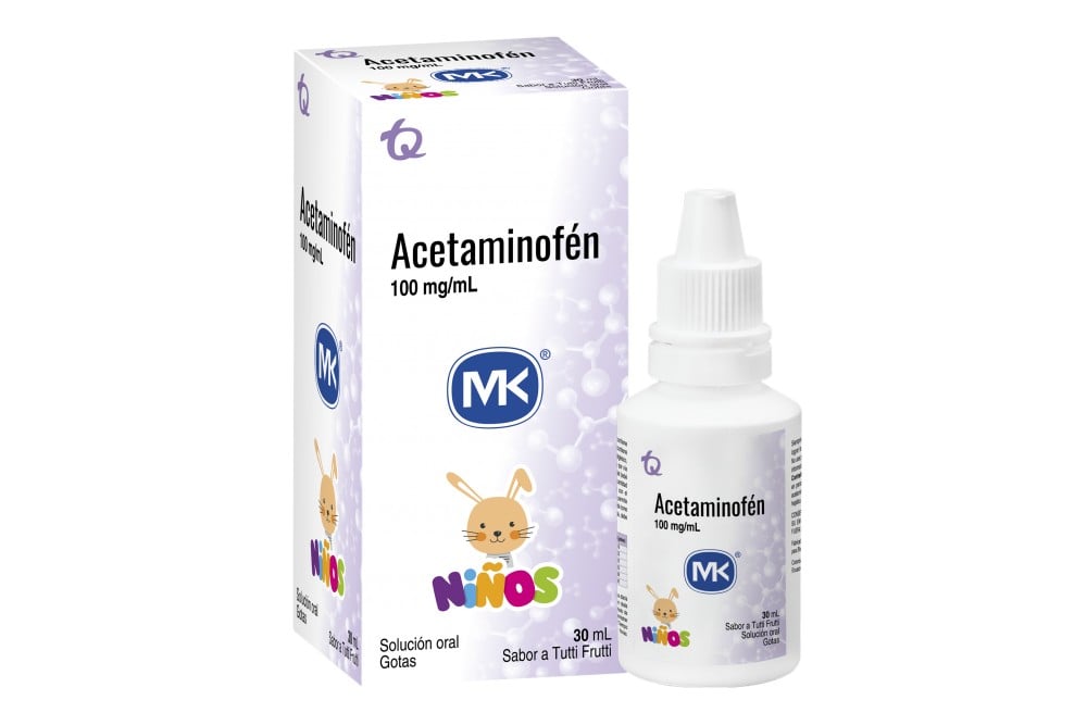 Acetaminofén Niños 100Mg/Ml Sabor A Tutti Frutti 30 Ml