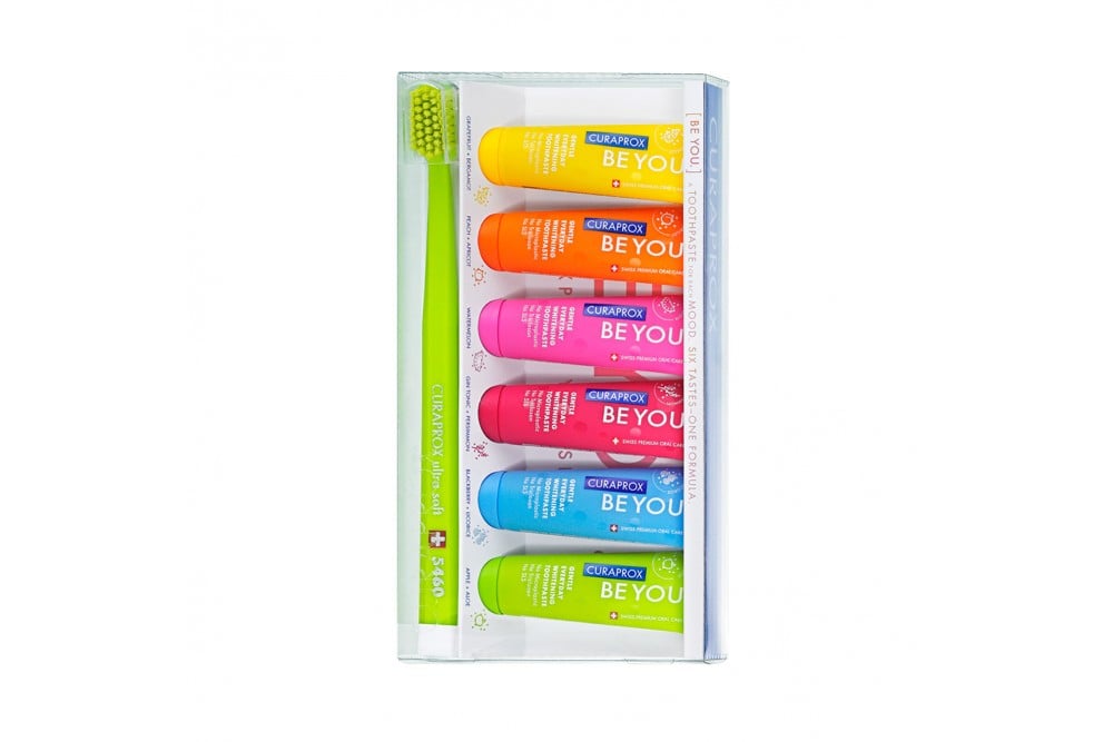 Cepillo Dental + 6 Cremas Dentales Curaprox 10 Ml C/U