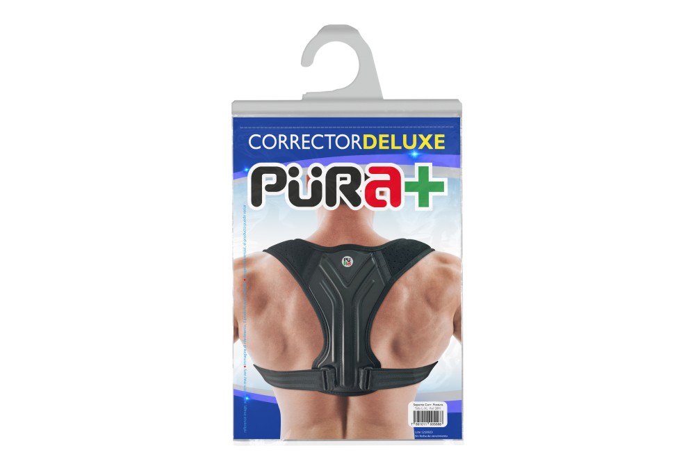 Corrector De Postura Pura+ Color Negro Und