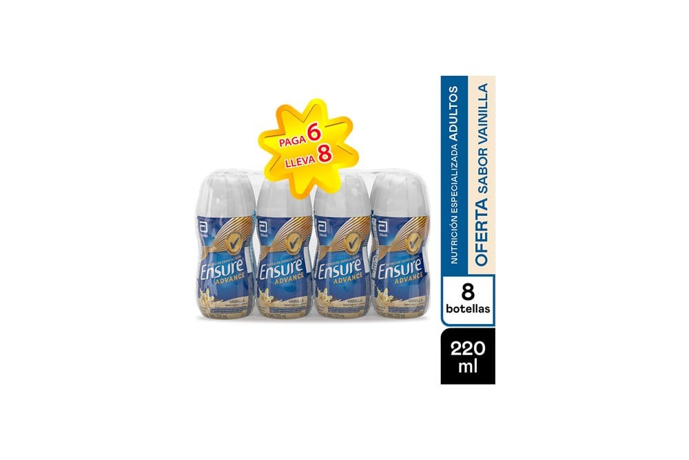 Oferta Ensure Advance Liquido Sabor Vainilla Pague 6 Lleve 8 De 220 Ml C/U