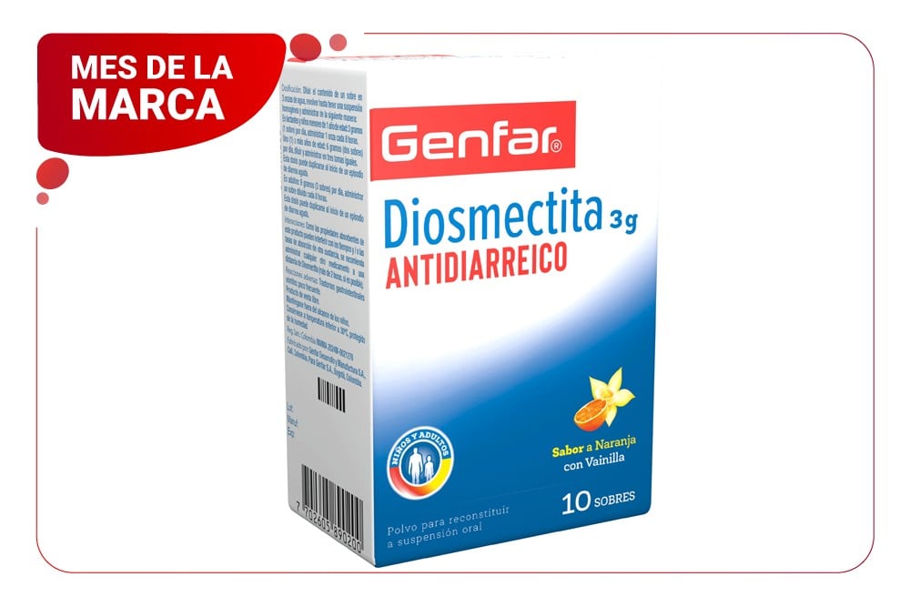 Diosmectita Genfar 3 G X 10 Sobres
