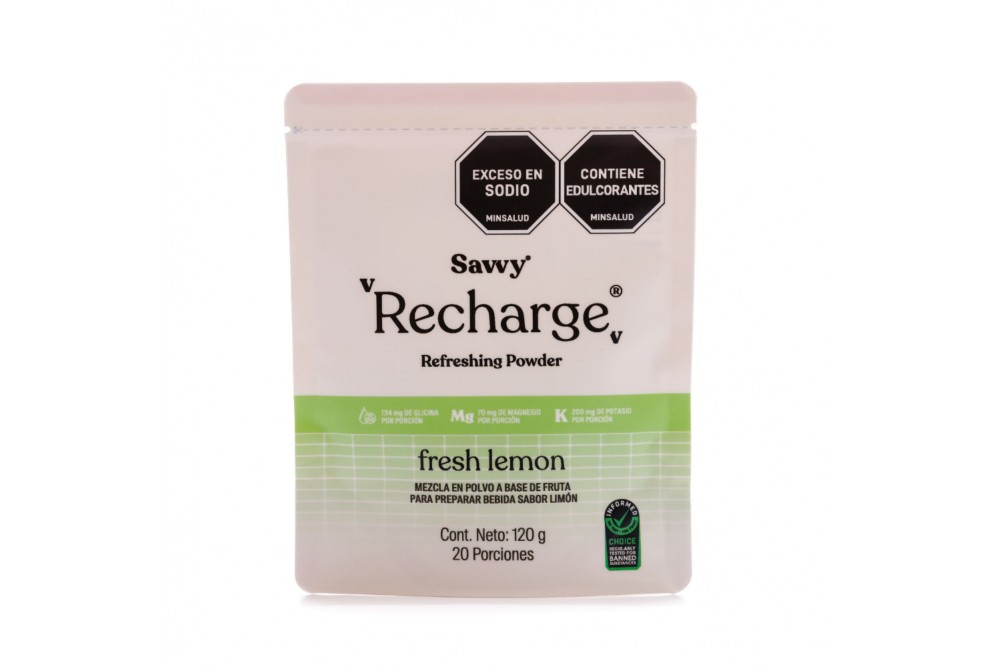 Mezcla Con Sales Minerales Savvy Recharge Sabor Limón 120 G