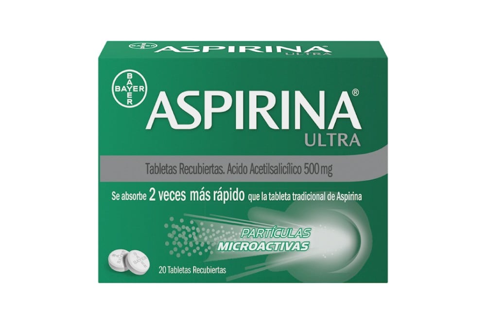 Aspirina Ultra 500 Mg Caja Con 20 Tabletas