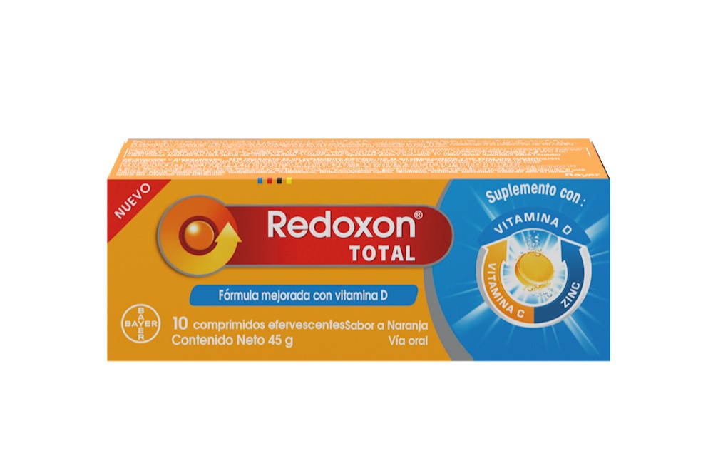 Redoxon Total Sabor Naranja 10 Tabletas Efervescentes