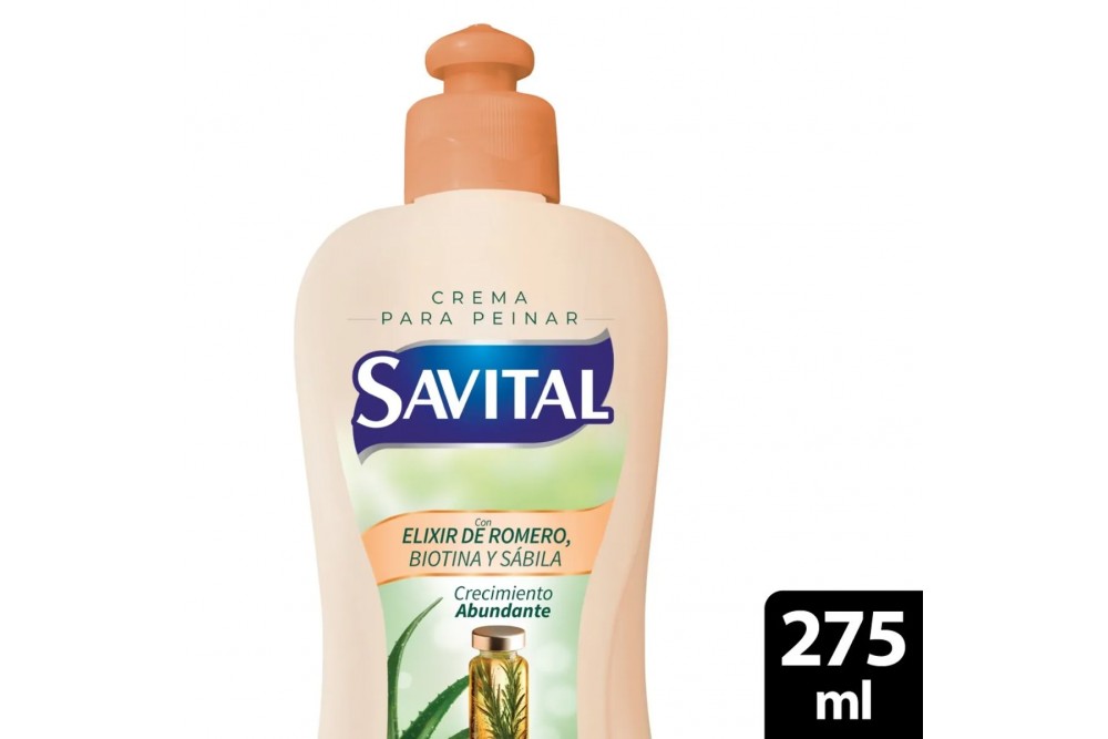 Crema Para Peinar Savital Crecimiento Abundante Con Elixir Romero 275 Ml