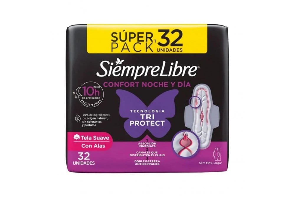 Toallas Higiénicas Siempre Libre Noche Y Dia 32 Unds