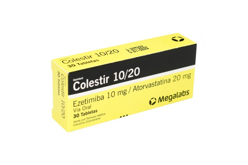 Colestir 10/20 Ezetimiba 10 Mg Atorvastatina 20 Mg 30 Tabletas