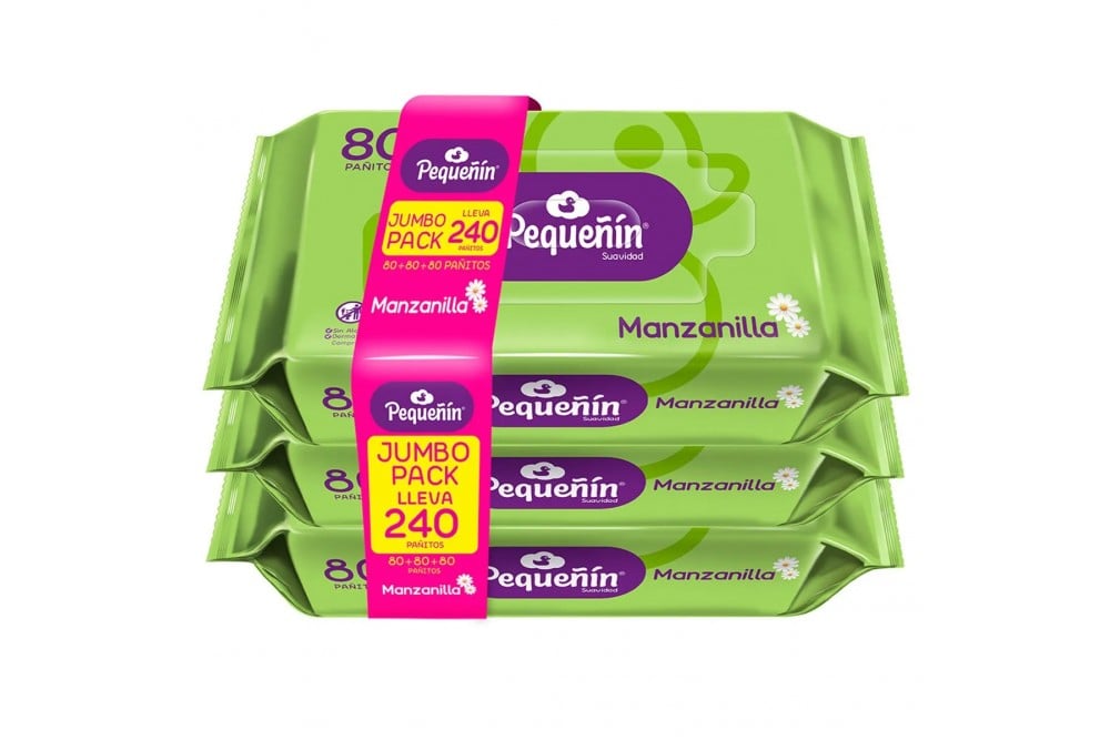 Pañitos Húmedos Pequeñín Manzanilla Jumbo Pack 240 Unds