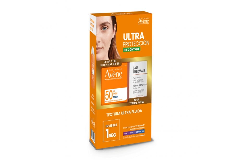 Kit Avéne Protector Solar Spf 50 Invisible 50 Ml + Agua Termal 150 Ml