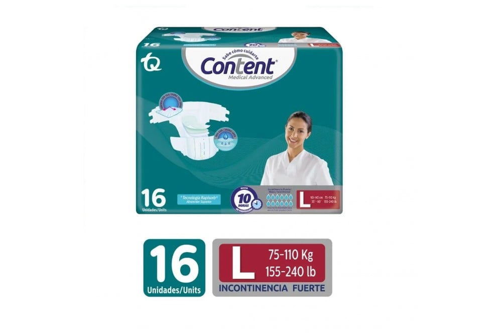 Pañales Content Medical Advanced Talla L 16 Unds