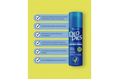 Desodorante Para Pies Deo Pies Antibacterial En Spray 180 Ml