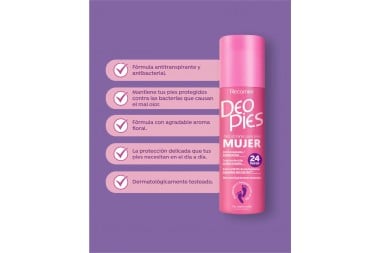 Desodorante Para Pies Deo Pies Mujer En Spray 180 Ml