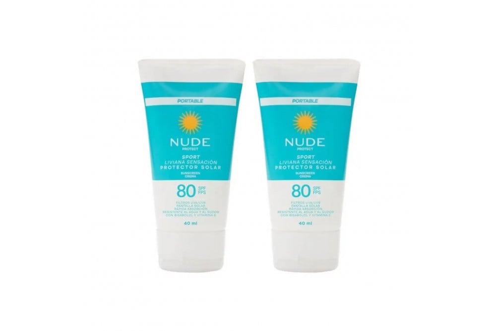 Oferta Protector Solar Nude Spf 80 Liviana Sensación 2 Unds De 40 Ml C/U