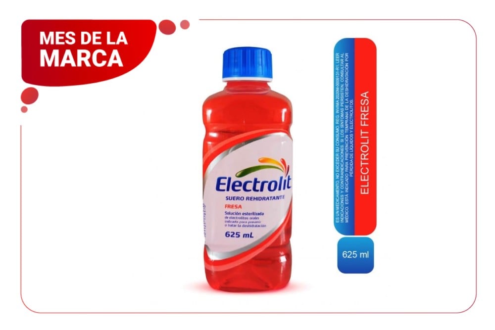 Suero Hidratante Electrolit Sabor Fresa 625 Ml