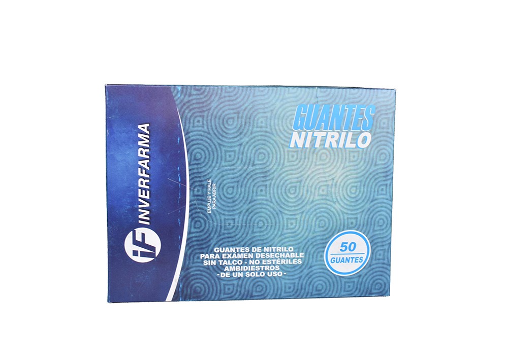 Guantes De Nitrilo Inverfarma Talla M 50 Unds