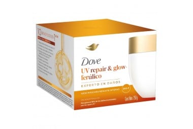 Mascarilla Capilar Dove UVrepair & Glow+ Ferúlico Experto En Daños 250 G
