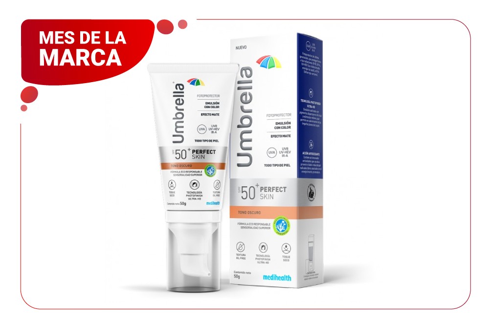 Protector Solar Umbrella Perfect Skin Spf 50 Tono Oscuro 50 G