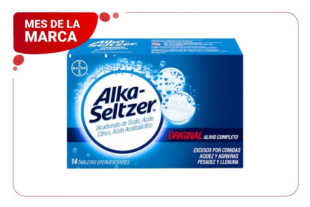 Alka-Seltzer Original Alivio Completa 14 Tabletas Efervescentes