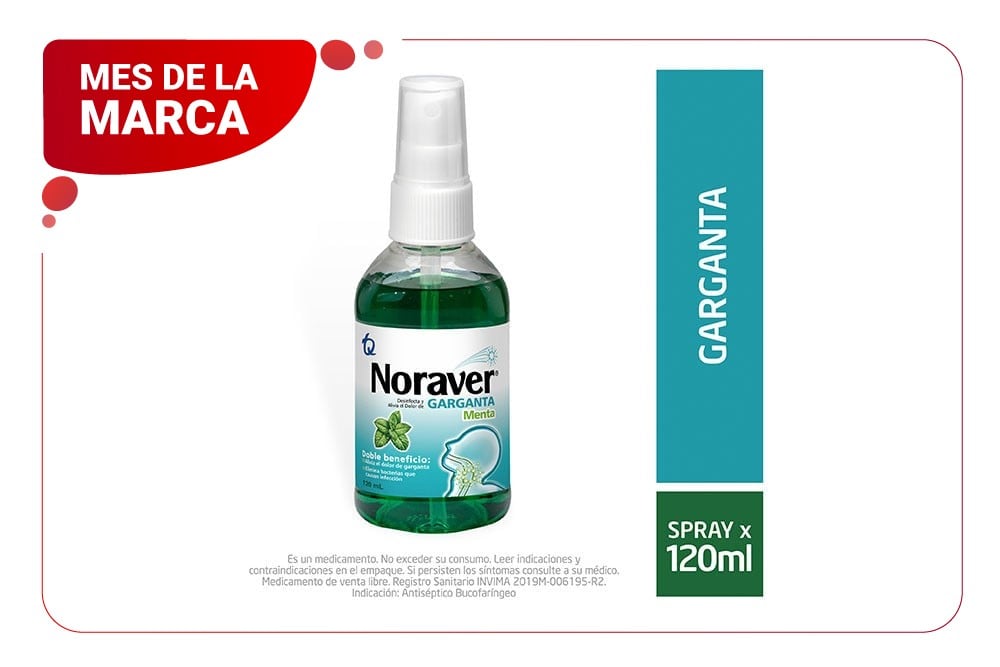 Noraver Garganta Sabor Menta Frasco Spray Con 120 Ml