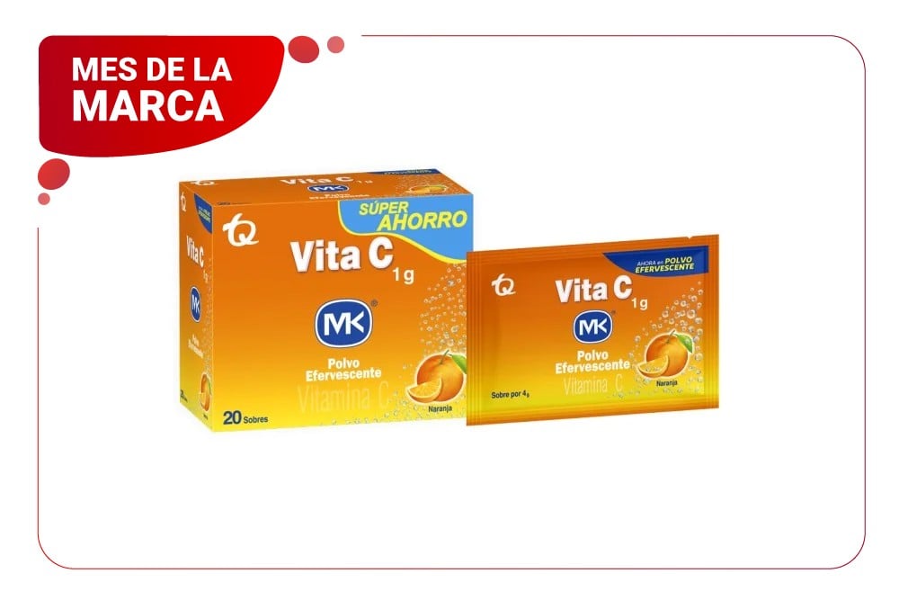 Vita C Mk Efervescente Sabor Naranja 20 Sobres